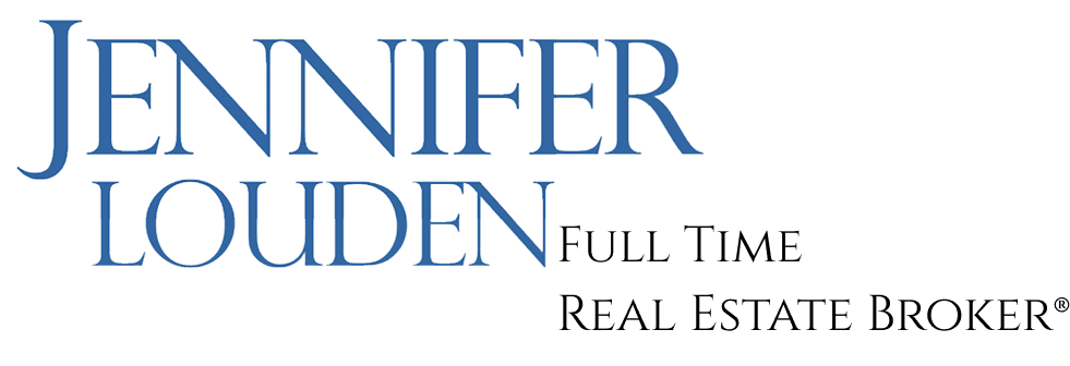 Logo of Jennifer Holden Full Time Real Estate Agent with blue and black text.