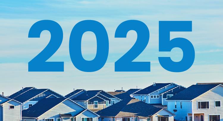 A neighborhood of houses with a large blue "2025" overlay.