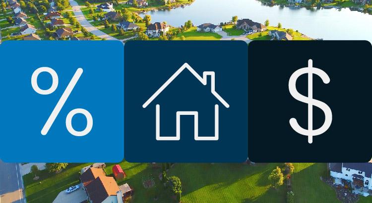 Icon of a house symbol on a blue background.