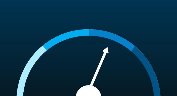 Speedometer gauge indicating moderate speed.