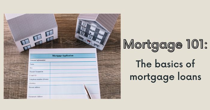 A mortgage application form and a small house model on a table.